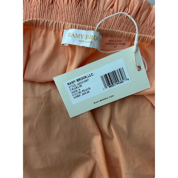 New Ramy Brook Charlie Pleated Halter Summer Top, Peach, Size Small - Picture 6 of 10